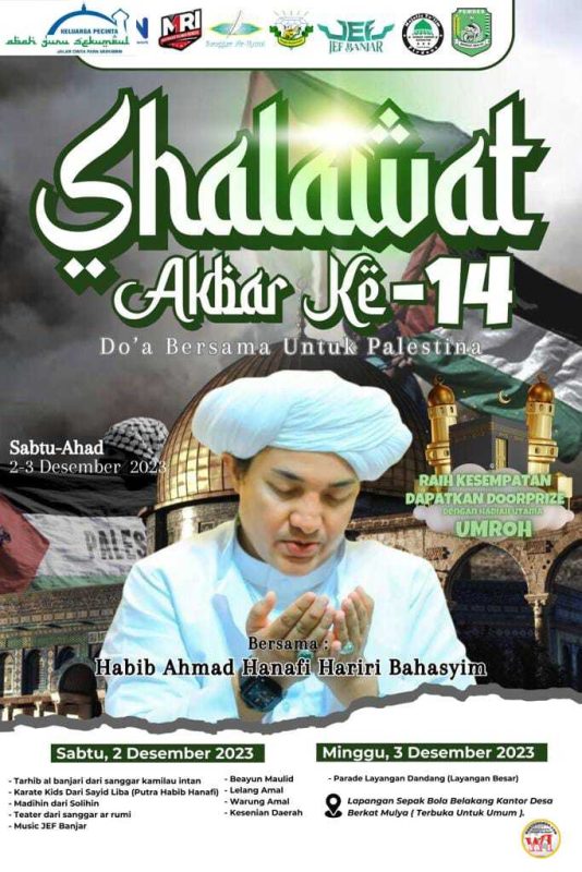Desa Berkat Mulya Bersama Habib Hanafi Hariri Bahasyim Adakan Sholawat Akbar, Doa Bersama Untuk Palestina