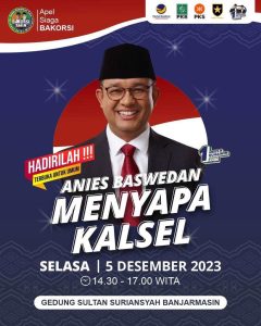 Anies Baswedan Kukuhkan TIM 100 Bakorsi Kabupaten Kota Provinsi Kalimantan Selatan.