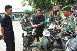 Cegah dan Eliminir Pelanggaran Lalin dan Jaga Kamtibmas, Kodim 1002/HST Cek Kendaraan Dinas Prajurit