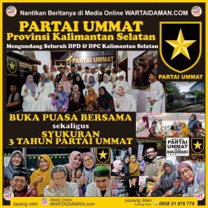 DPW Partai Ummat Kalsel Gelar Tasyakuran Milad ke-3