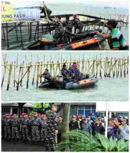 TNI AL BERSAMA MASYARAKAT PESISIR BONGKAR PAGAR LAUT SEPANJANG 30 KM DI TANGERANG