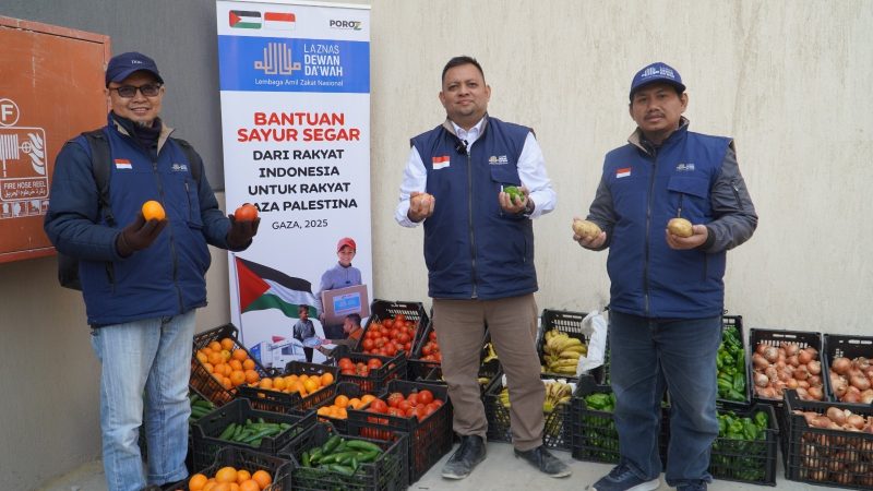 22 Ton Sayur dan Buah Segar Dikirim ke Palestina, Laznas Salurkan Bantuan Kemanusian