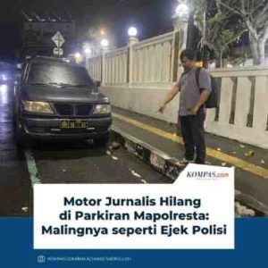“Seperti Ngeledek” Sepeda motor jurnalis CNN dimaling di halaman parkir Mapolres “