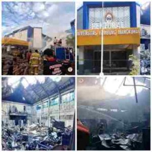 Gedung Rektorat ULM Terbakar Dahsyat, Tetap Gelar Wisuda ke-125, Ijazah Lulusan Terbakar