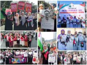 Ribuan Massa Perempuan Gelar Aksi Damai: Tolak Produk Pro Israel..!!